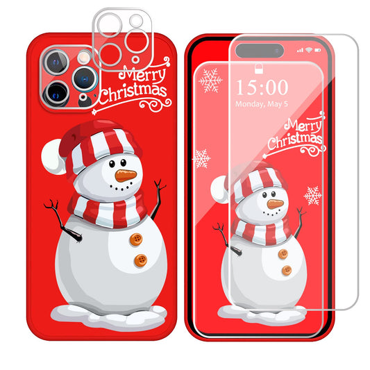 silikonski ovitek snowman za iphone 14 pro rdeca