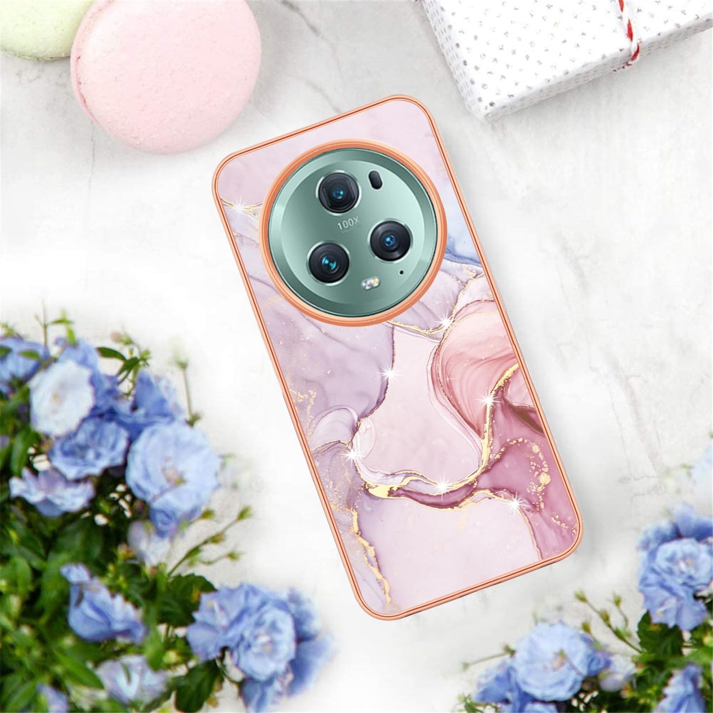 HAOYE marble gradient ovitek za Honor Magic 5 Pro – roza