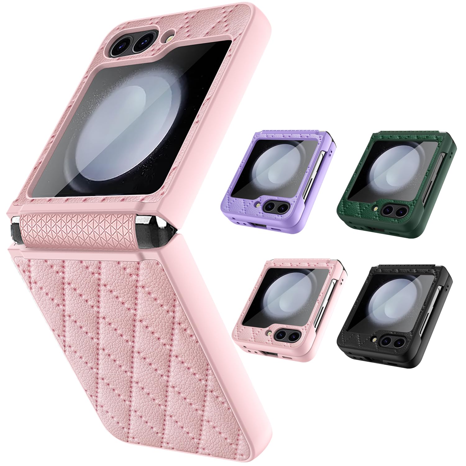 zascitni ovitek z zascito zaslona za samsung galaxy z flip 5 roza