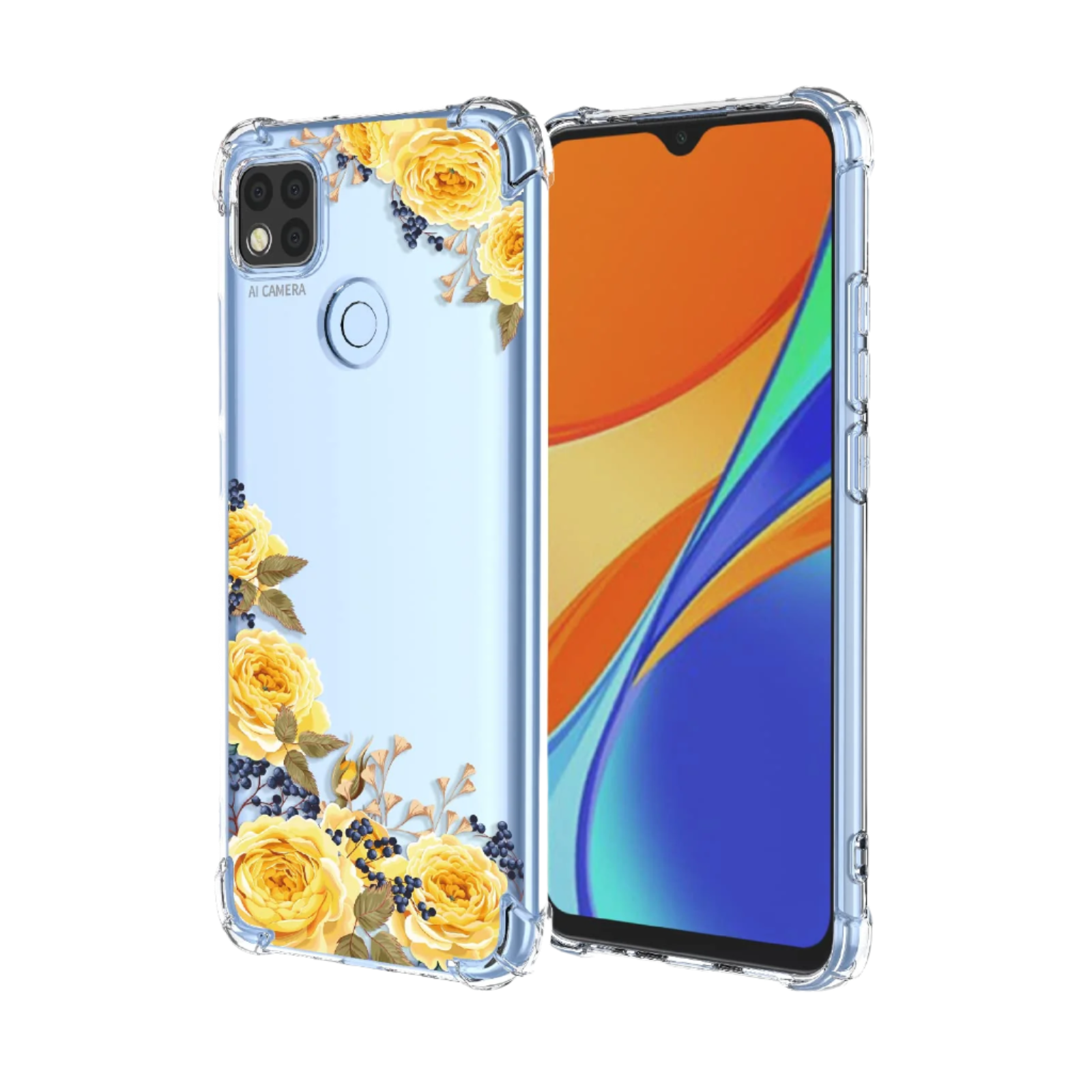 Silikonski ovitek "Yellow roses" za Xiaomi Redmi 9C – Infostyle – Prozorna / TPU silikon