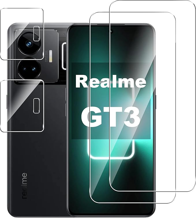 Zaščita zaslona + kamere za Realme GT 3 – komplet 2+2, kaljeno steklo