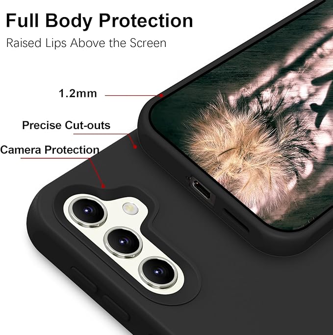 ElestBela silikonska maskica za Samsung Galaxy S24 Plus – tanka zaštitna maskica s mikrovlaknima