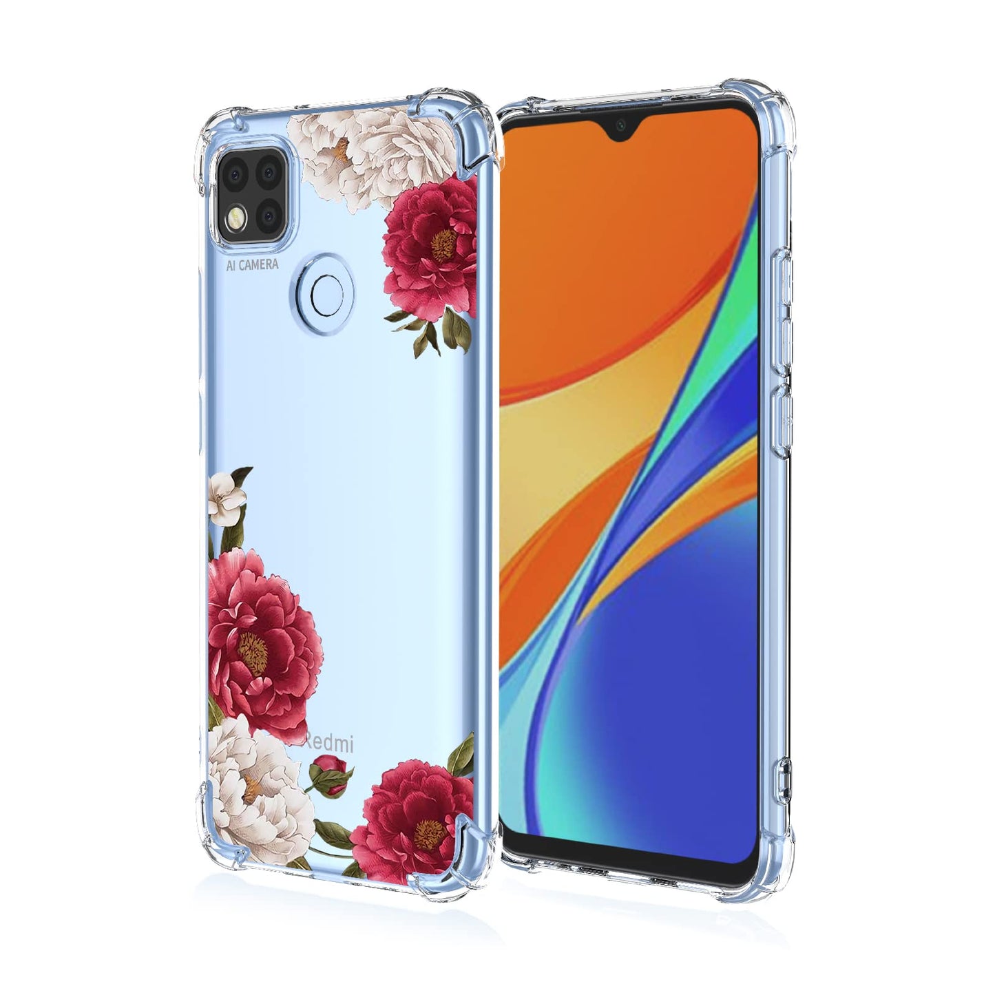 prozoren ovitek red roses za xiaomi redmi 9c 10a