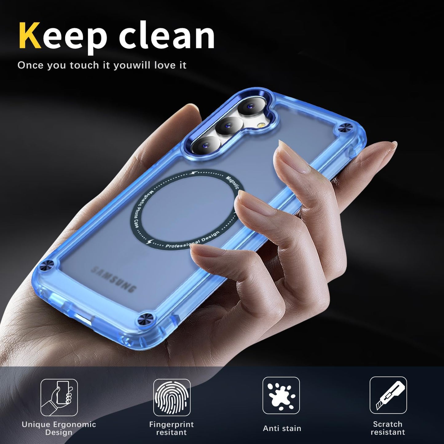 Magnetni MagSafe ovitek za Samsung Galaxy S24 - Moder, TPU Zaščita Pred Udarci