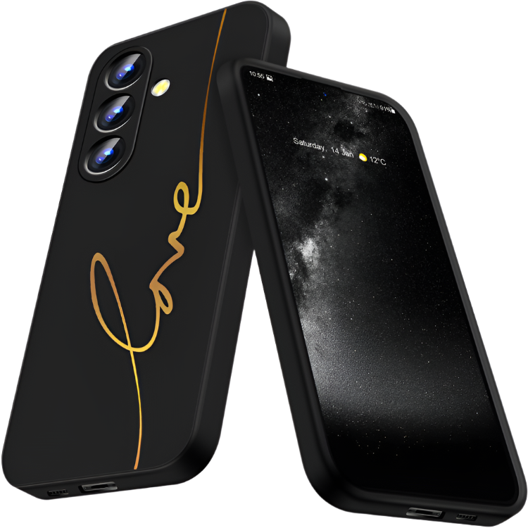 Ovitek za telefon "gold love" Samsung A54 – Infostyle – Črna