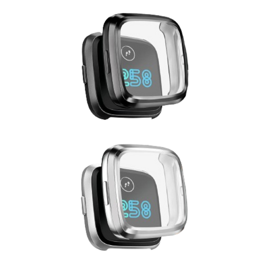 Ovitek za uro Fitbit Versa, 2 kosa - črna in siva – Infostyle – Siva
