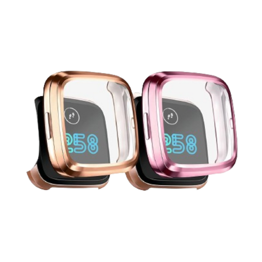 Ovitek za uro Fitbit Versa, 2 kosa - zlato roza in pink – Infostyle – Roza