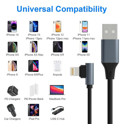 Ukrivljen polnilni kabel USB A v Lightning – Infostyle