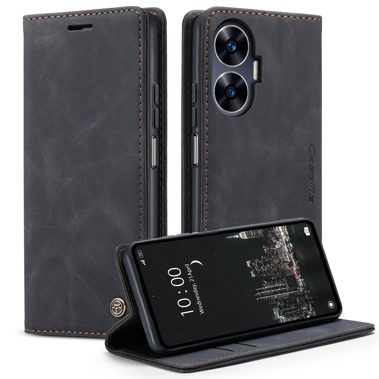preklopna torbica bigcousin za oppo realme c55 crna