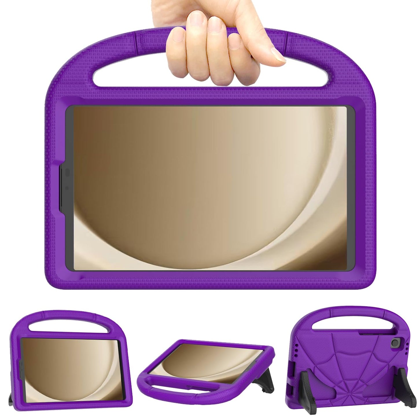 Kids EVA Case for Samsung Galaxy Tab A9 Lite / A7 Lite 8.7” – With Handle + Stand (Purple)