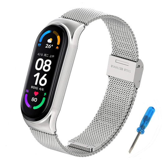 kovinski pas za xiaomi mi band 6 5 4 3 srebrna