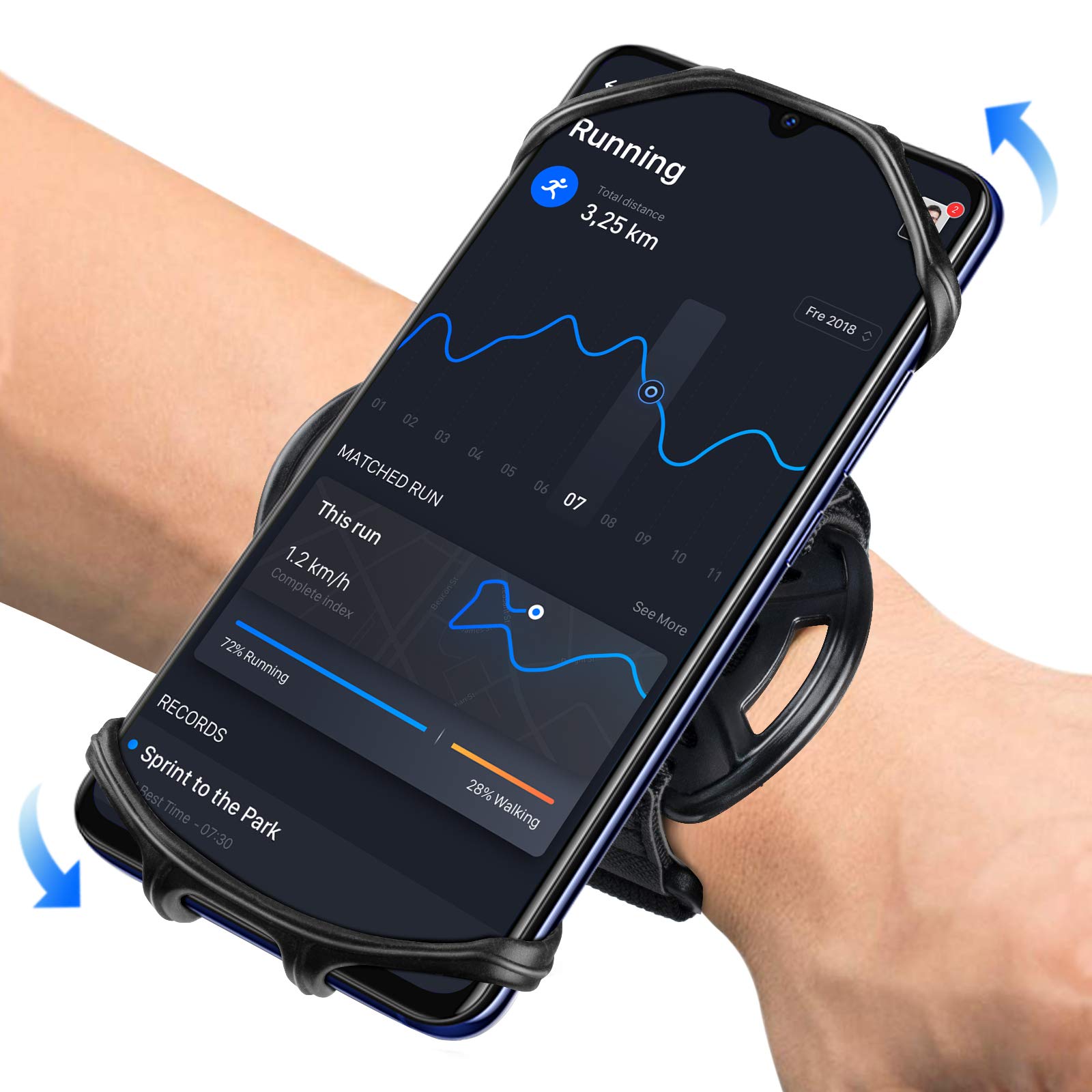 hlomom sportni trak armband za telefon crna