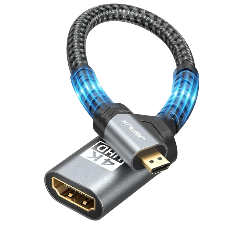 Micro HDMI moški v HDMI 2.0 ženski kabel 4K – JSAUX
