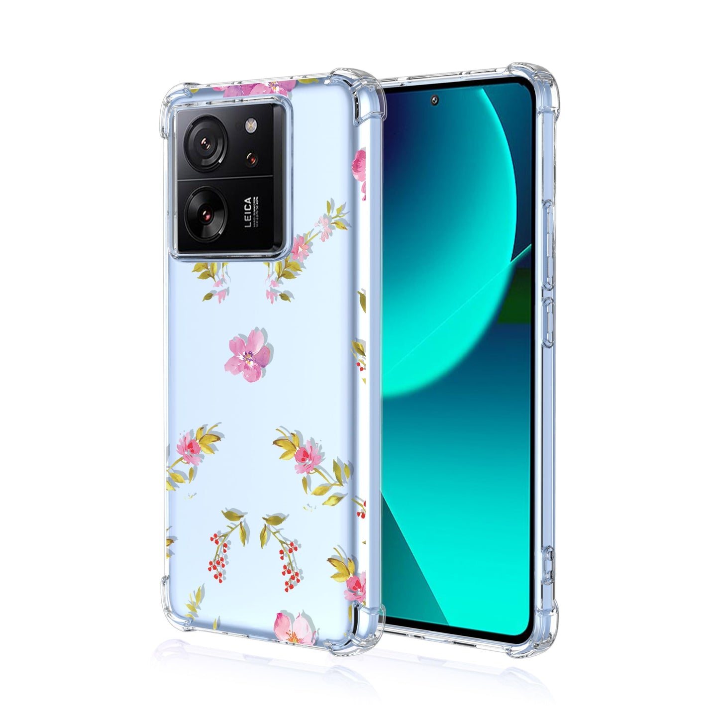 prozoren ovitek pink flower za xiaomi 13t 13t pro