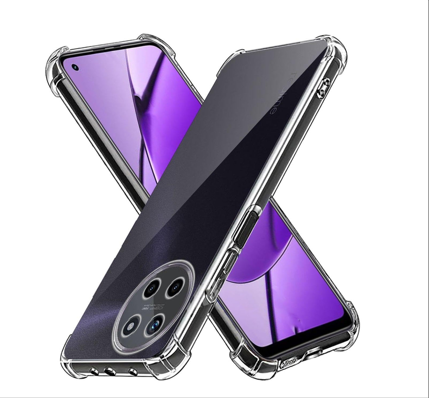 GIOPUEY Clear Case for Realme 11 4G – Slim TPU Protective Case with Air Cushion