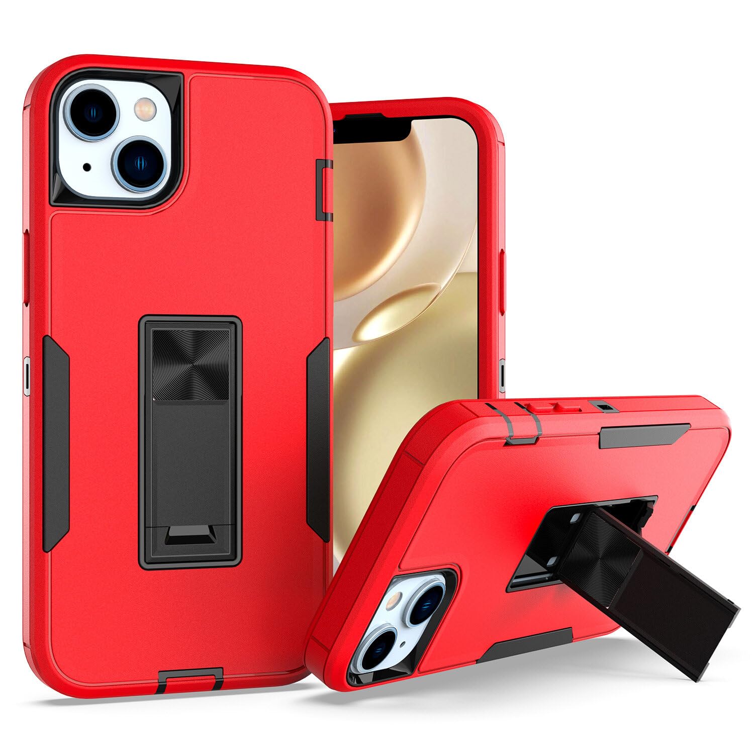bumper ovitek s stojalom za iphone 15 plus rdeca crna