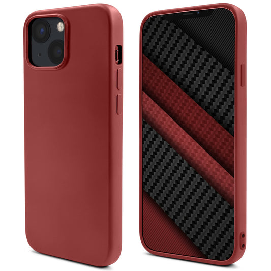 silikonski ovitek moozy za iphone 13 vinsko rdeca