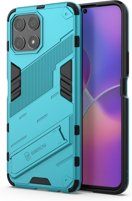 GIOPUEY hibridni ovitek za Honor X8 – TPU + PC, stojalo (modra)