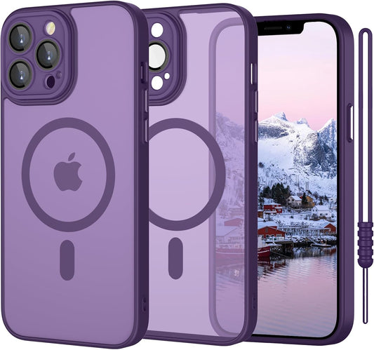 ElestBela MagSafe ovitek za iPhone 13 Pro – ultra tanek mat vijoličen