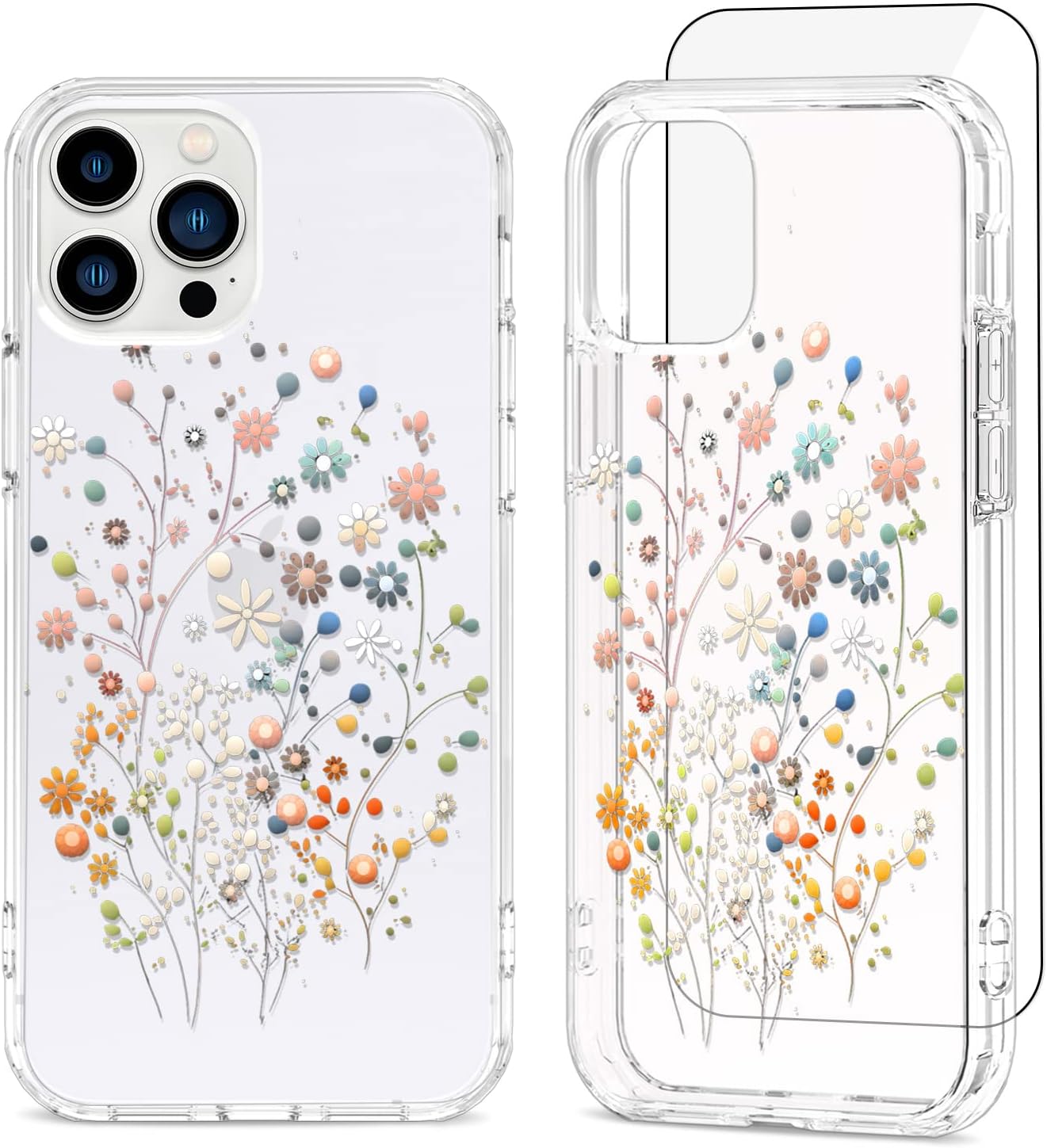Ovitek "Little Blossom" + zaščitno steklo za iPhone 14 Pro