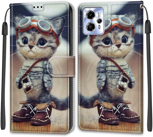 "Cool Cat" Flip Case for Motorola Moto G13/G23/G53
