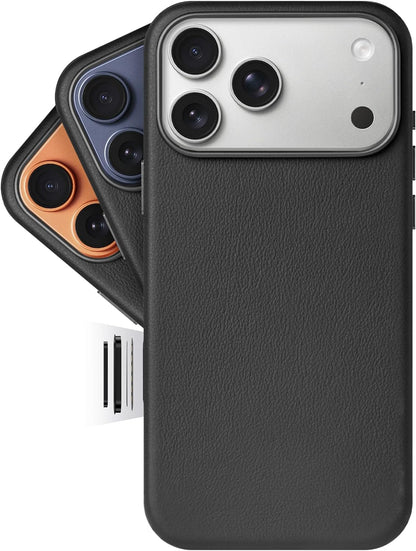 LONLI genuine European leather case Vele for iPhone 17 Pro - black