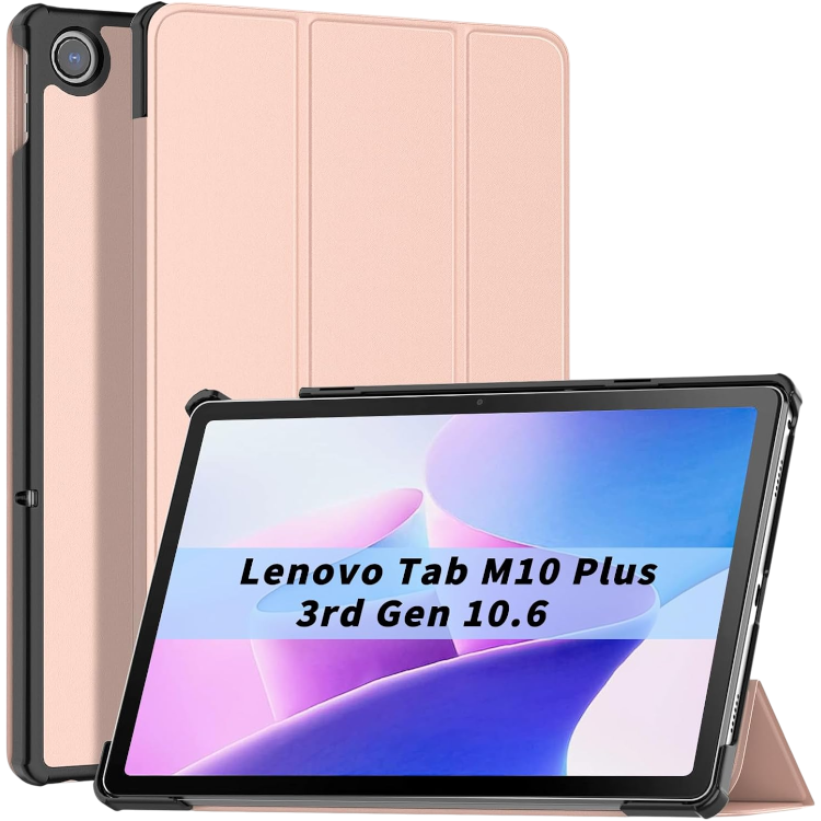 Preklopna torbica za Lenovo M10 Plus 3rd Gen 10.6 Inch 2022 – Infostyle – Roza / Umetno usnje + TPU silikon