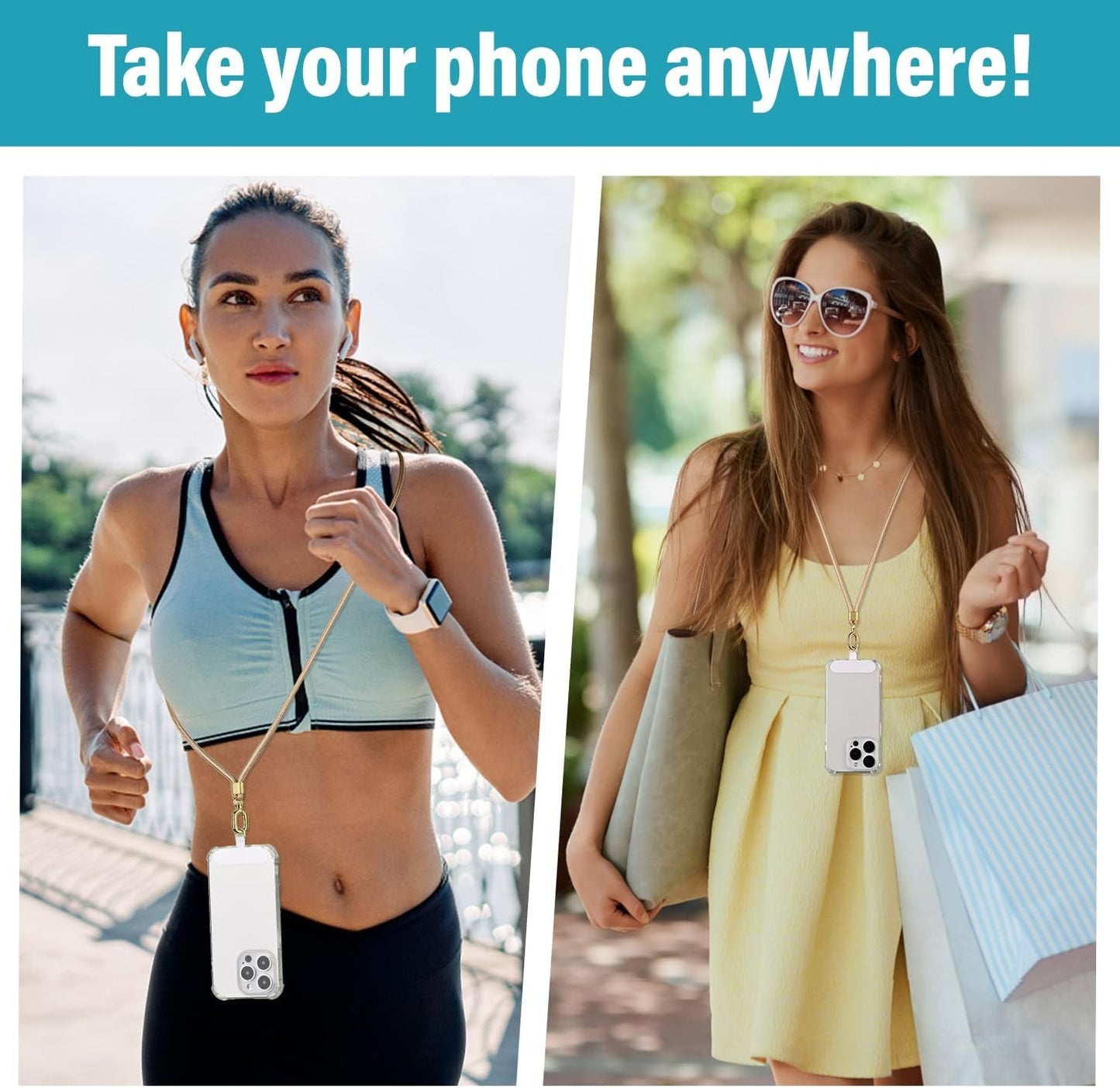 Univerzalni trak za telefon, črna/zlata – Infostyle