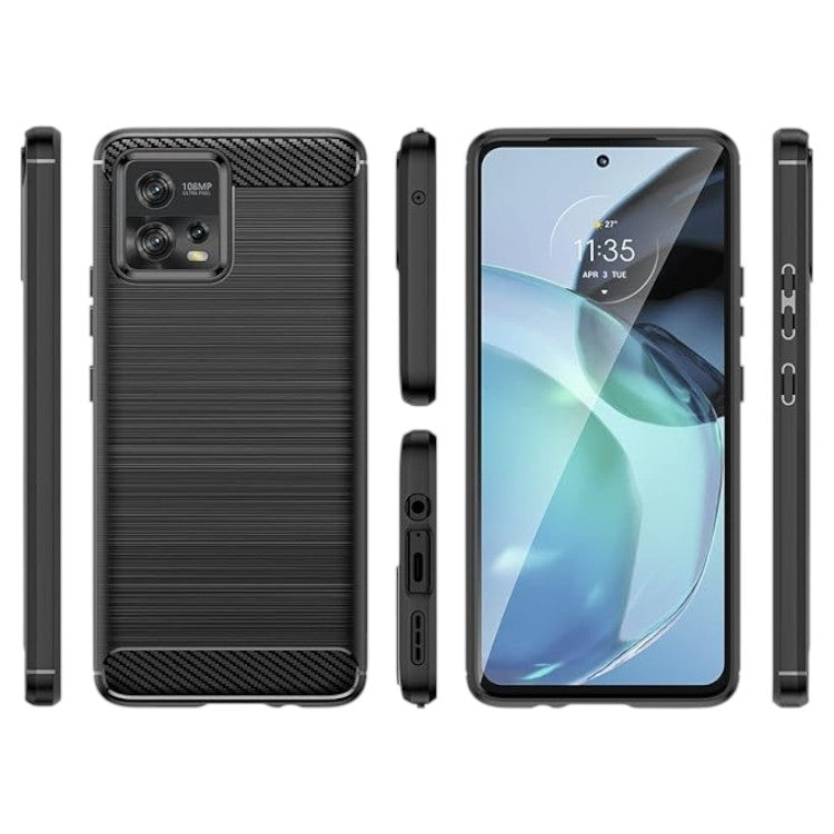 Ovitek "Carbon" za Motorola Moto G72, črna – Infostyle