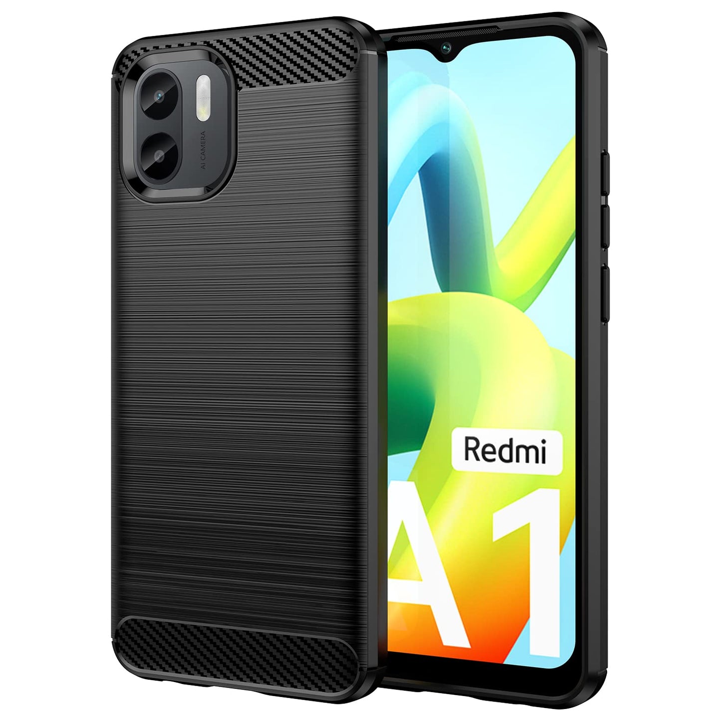 Carbon Silicone Case for Xiaomi Redmi A1 – Black, TPU protection