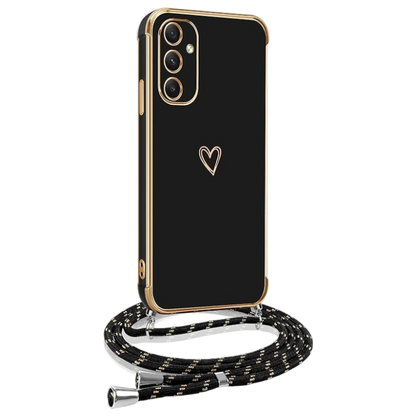 Ovitek z vrvico za Samsung Galaxy A34 5G, črna – Infostyle – Črna / TPU silikon