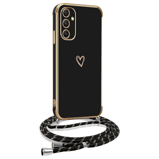 Ovitek z vrvico za Samsung Galaxy A34 5G, črna – Infostyle – Črna / TPU silikon