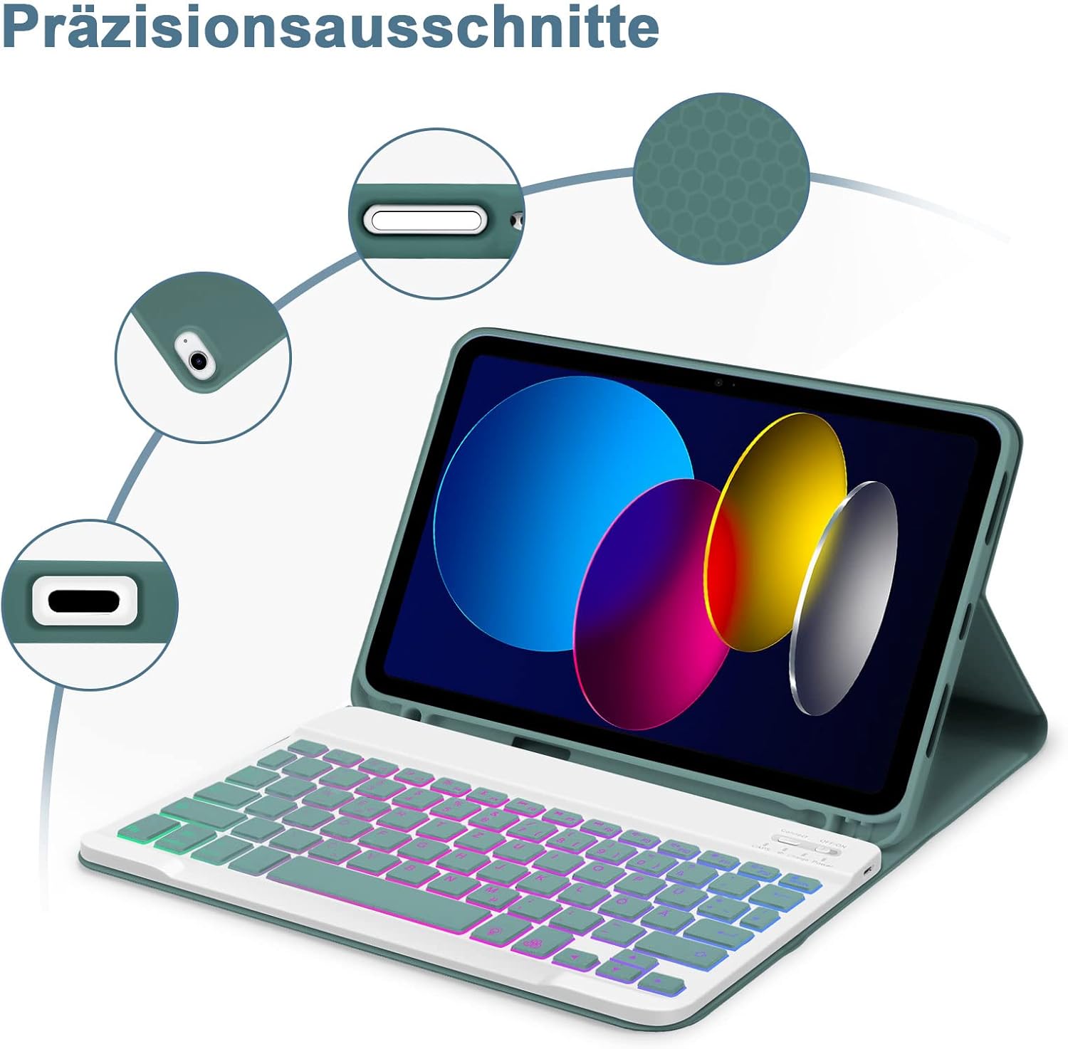 Ovitek za tablico s tipkovnico "GOOJODOQ" iPad 10. generacija 10.9''/iPad 11. generacije (2025, A16, 11”) – Infostyle