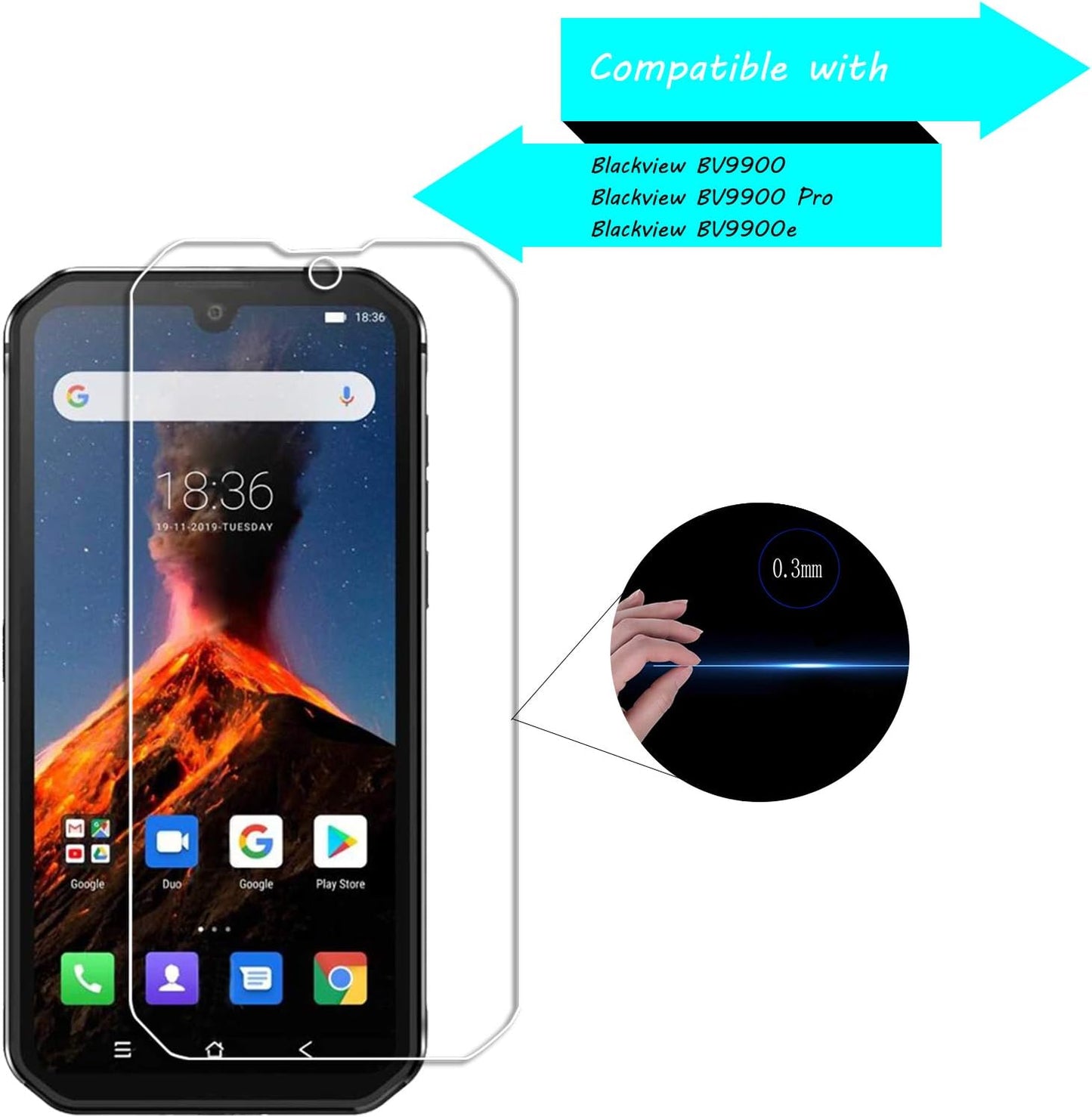 LUSEE 9H Tempered Glass for Blackview BV9900 / BV9900 Pro / BV9900E