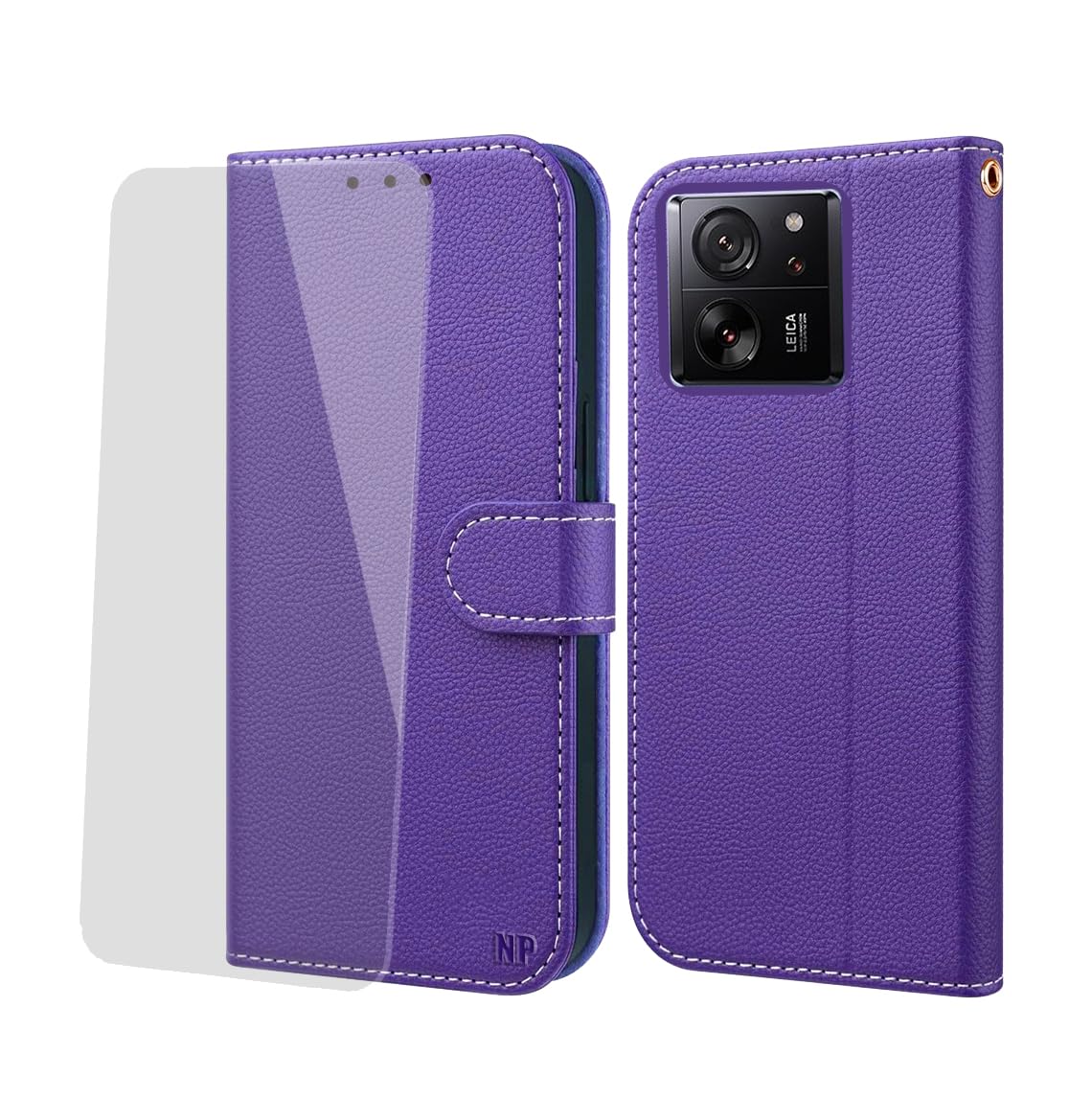 preklopna torbica np z zascitnim steklom za xiaomi 13t 13t pro vijolicna