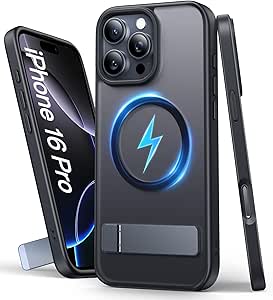 VICSEED Shield Case for iPhone 14 Pro - Black, MagSafe Case with Kickstand