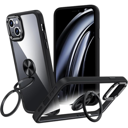 Ovitek "XYZ ring" za iPhone 15, črna