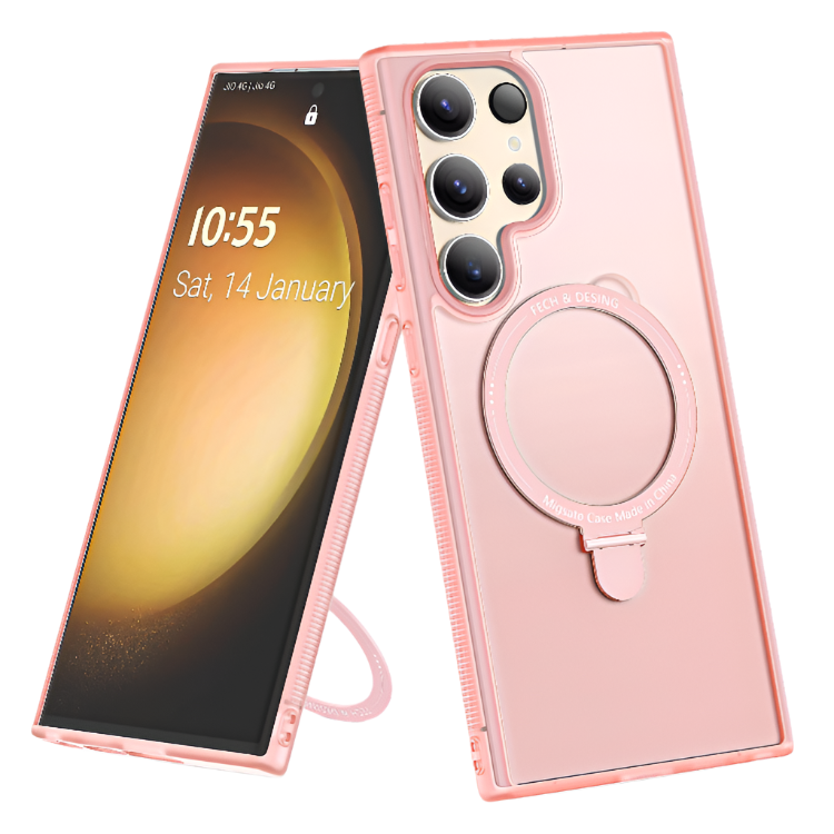 Ovitek za telefon "Metallic MagSafe" za Samsung Galaxy S23 Ultra, roza/črna – Lokass – Roza