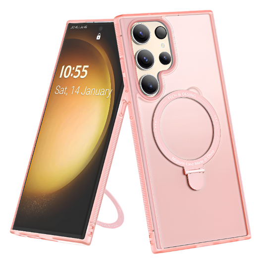 Ovitek za telefon "Metallic MagSafe" za Samsung Galaxy S23 Ultra, roza/črna – Lokass – Roza