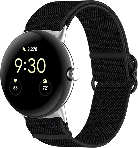 LOKEKE najlonski pašček za Google Pixel Watch 2 / Pixel Watch - Črna