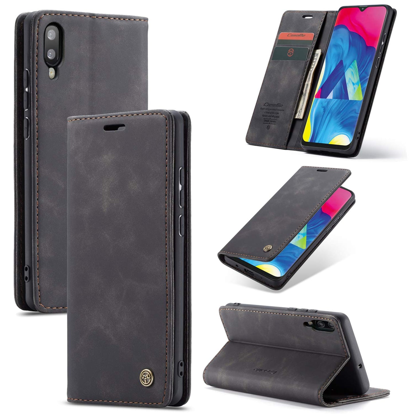 preklopna torbica bigcousin za samsung m10 crna