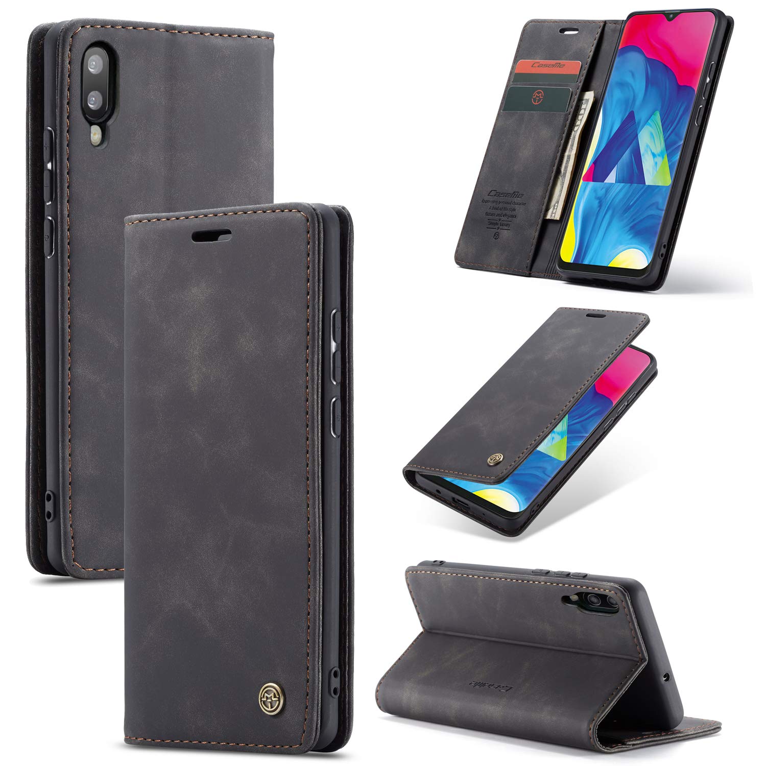 preklopna torbica bigcousin za samsung m10 crna