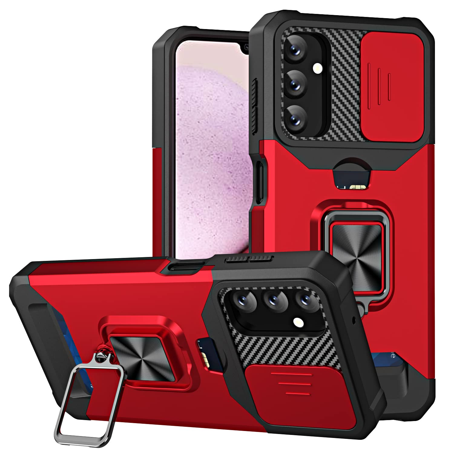 armor camera protective ovitek za samsung galaxy a14 5g rdeca crna