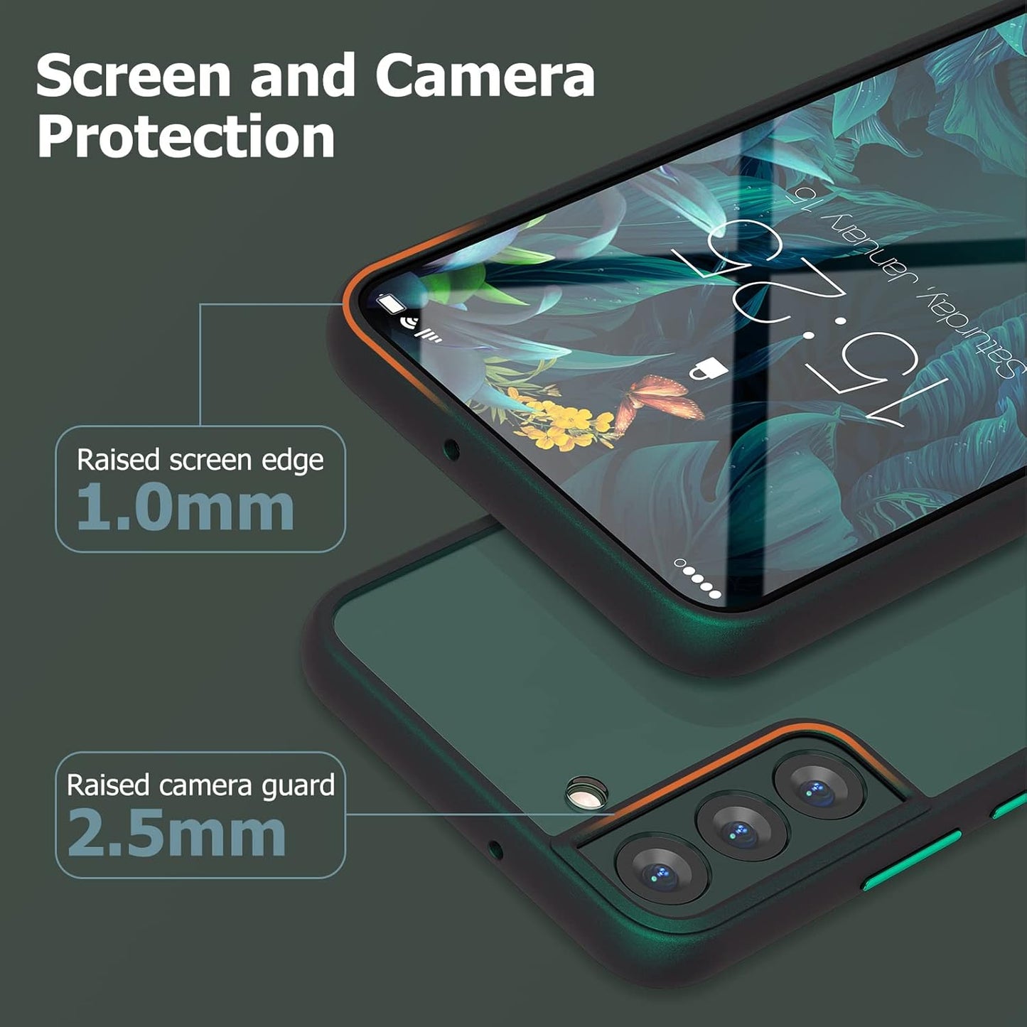 Ovitek za telefon Samsung Galaxy S22, črno zelena – MATEPROX
