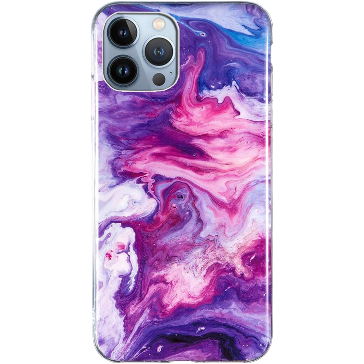 Ovitek "Gloss Marble" za iPhone 15 Pro Max, vijolična – Infostyle – Vijolična