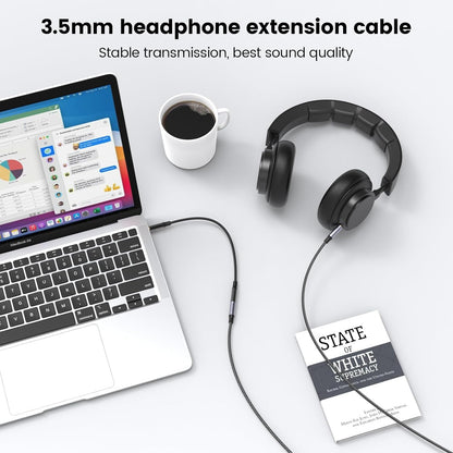 MOSWAG 3.5mm TRRS Audio Extension Cable 4-Pole 4m – Male/Female, Nylon Braided