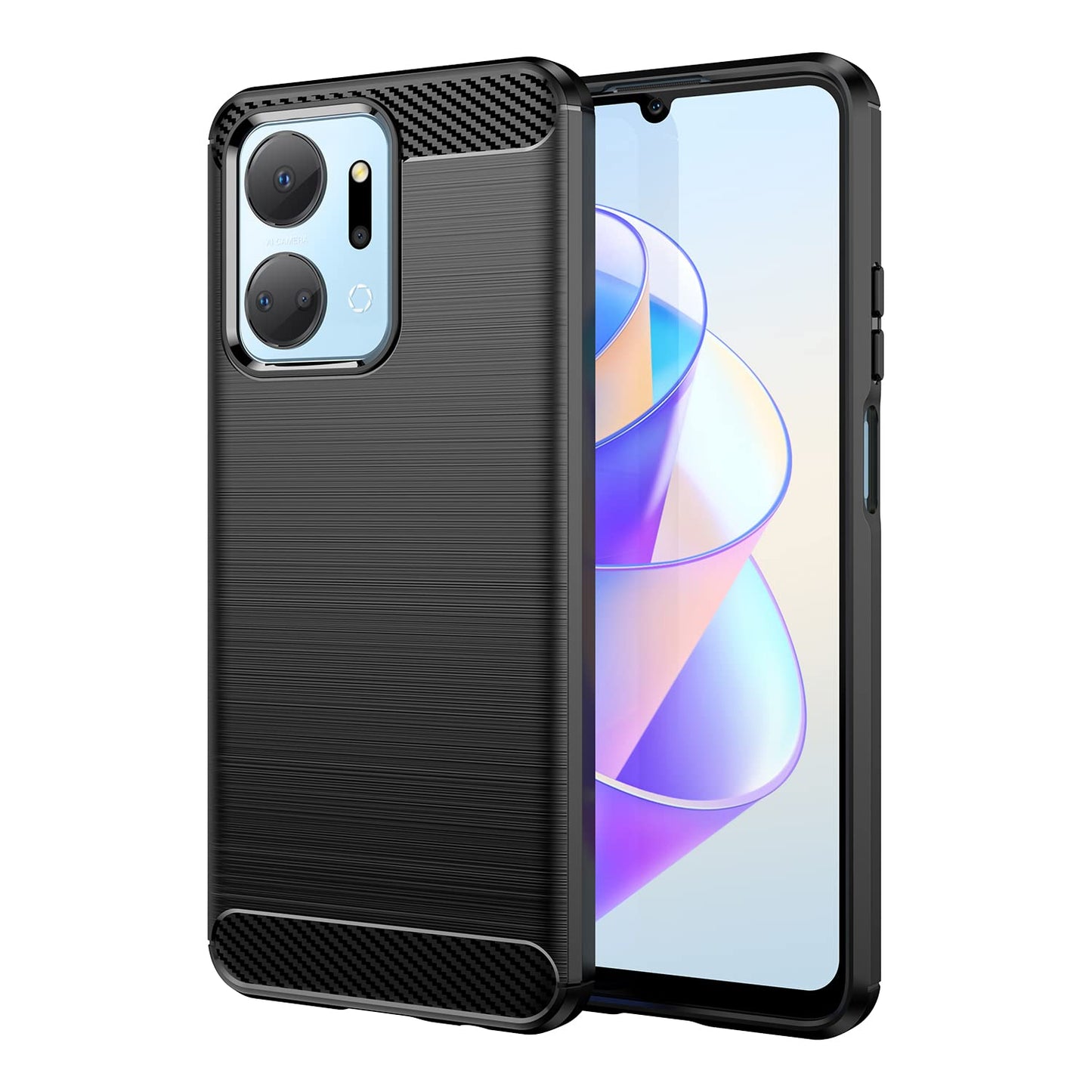 Carbon ovitek za Honor X7a – črna