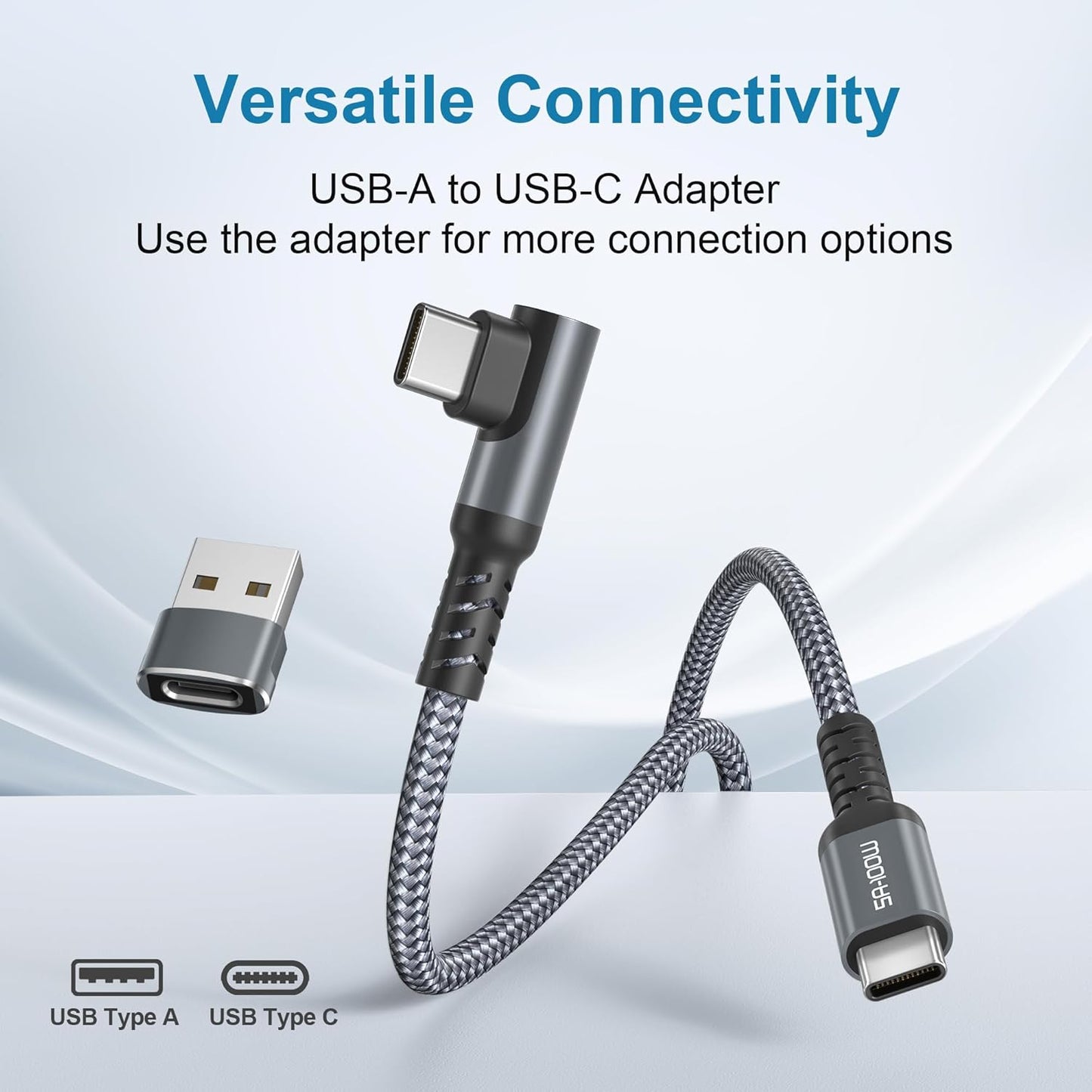 Kabel USB C v USB-C z adapterjem USB A, 2m – Basesailor