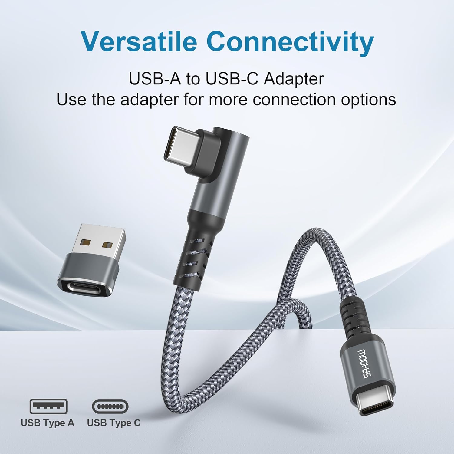 Kabel USB C v USB-C z adapterjem USB A, 2m – Basesailor