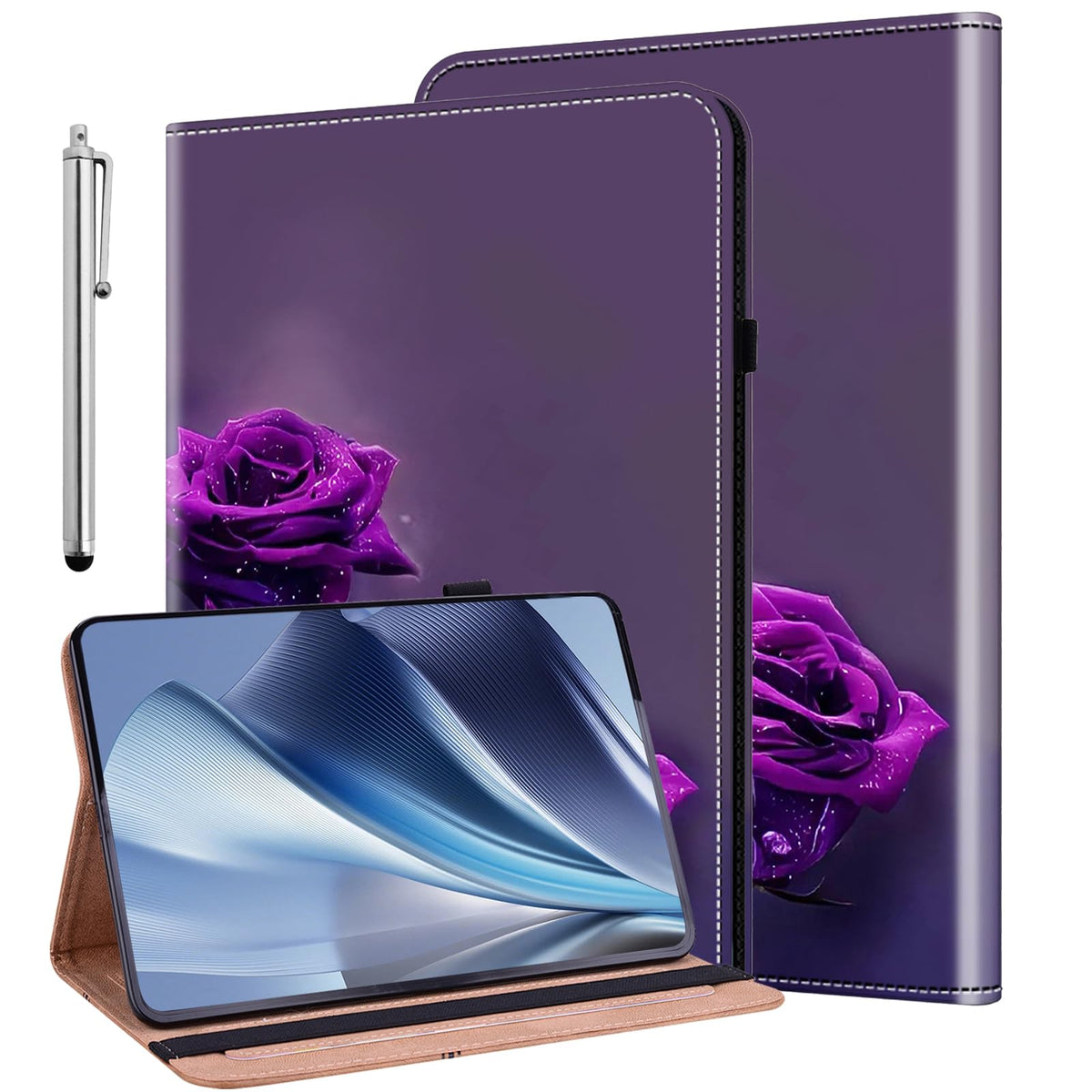 vijolicna vrtnica ovitek za ipad pro 12.9 z drzalom za pisalo